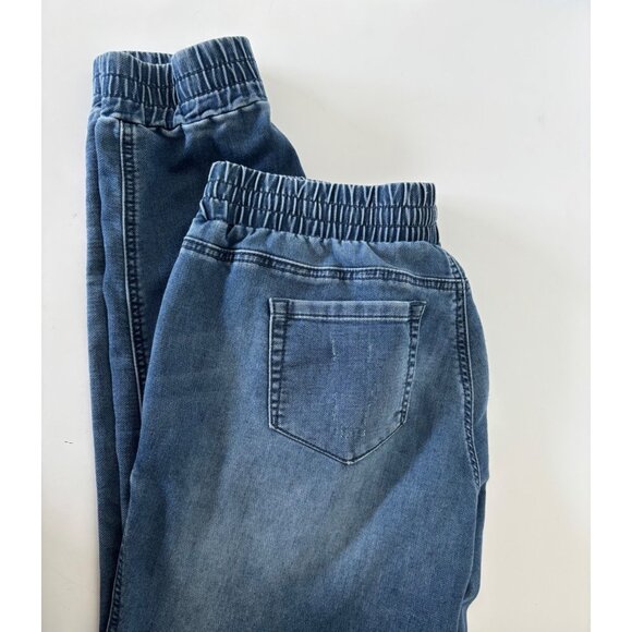 New York & Company Denim - Y2k Jeans Medium Jogger High Waisted Med Wash Distressed Athleisure Streetwear